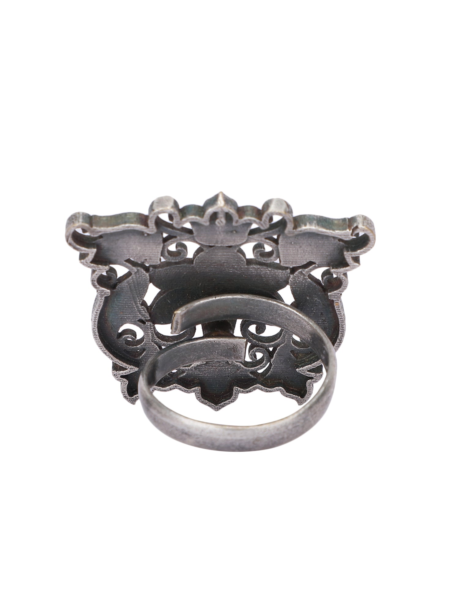 Oxidized Adjustable Pink and Blue Finger Rings For Women