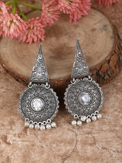 Classic Oxidised Grey Earring Set For women and Girls