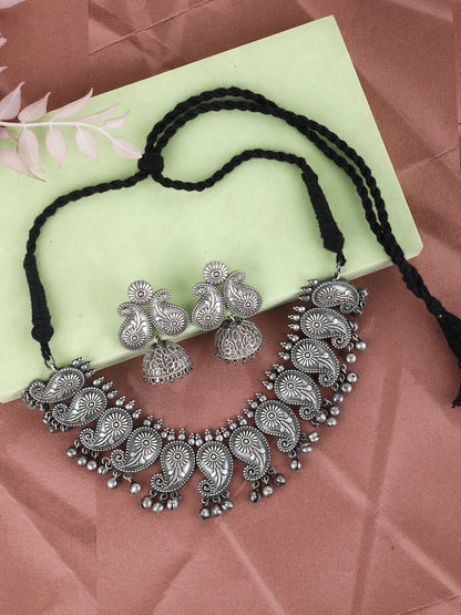 Elegant Oxidized Silver Necklace set