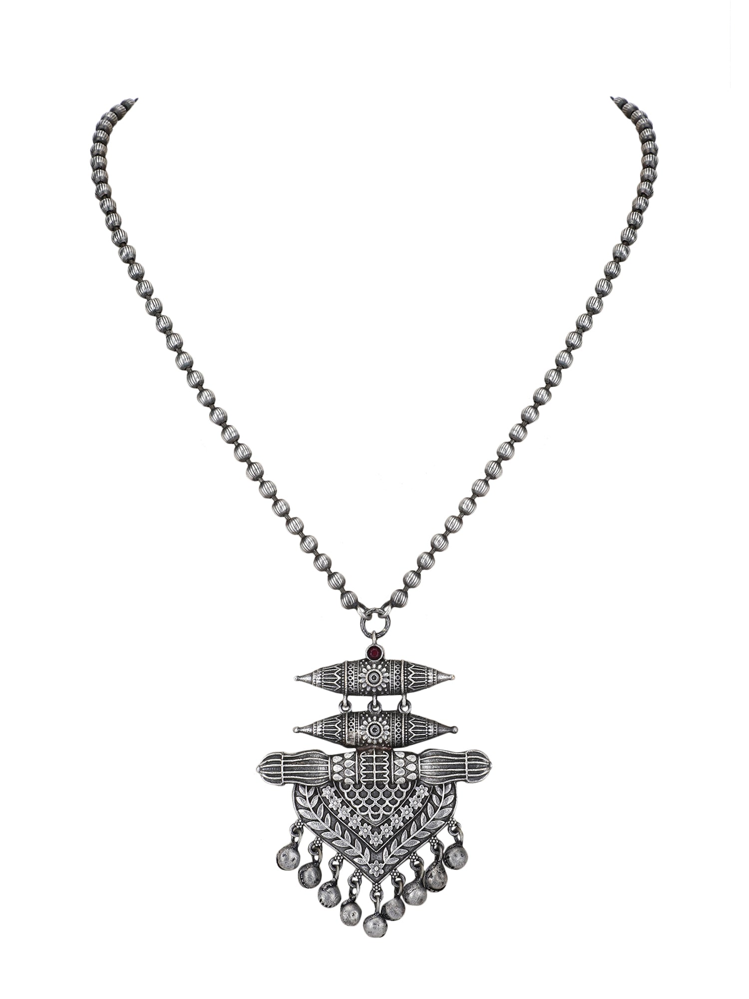 Oxidised Tribal Pendant Necklace for Women