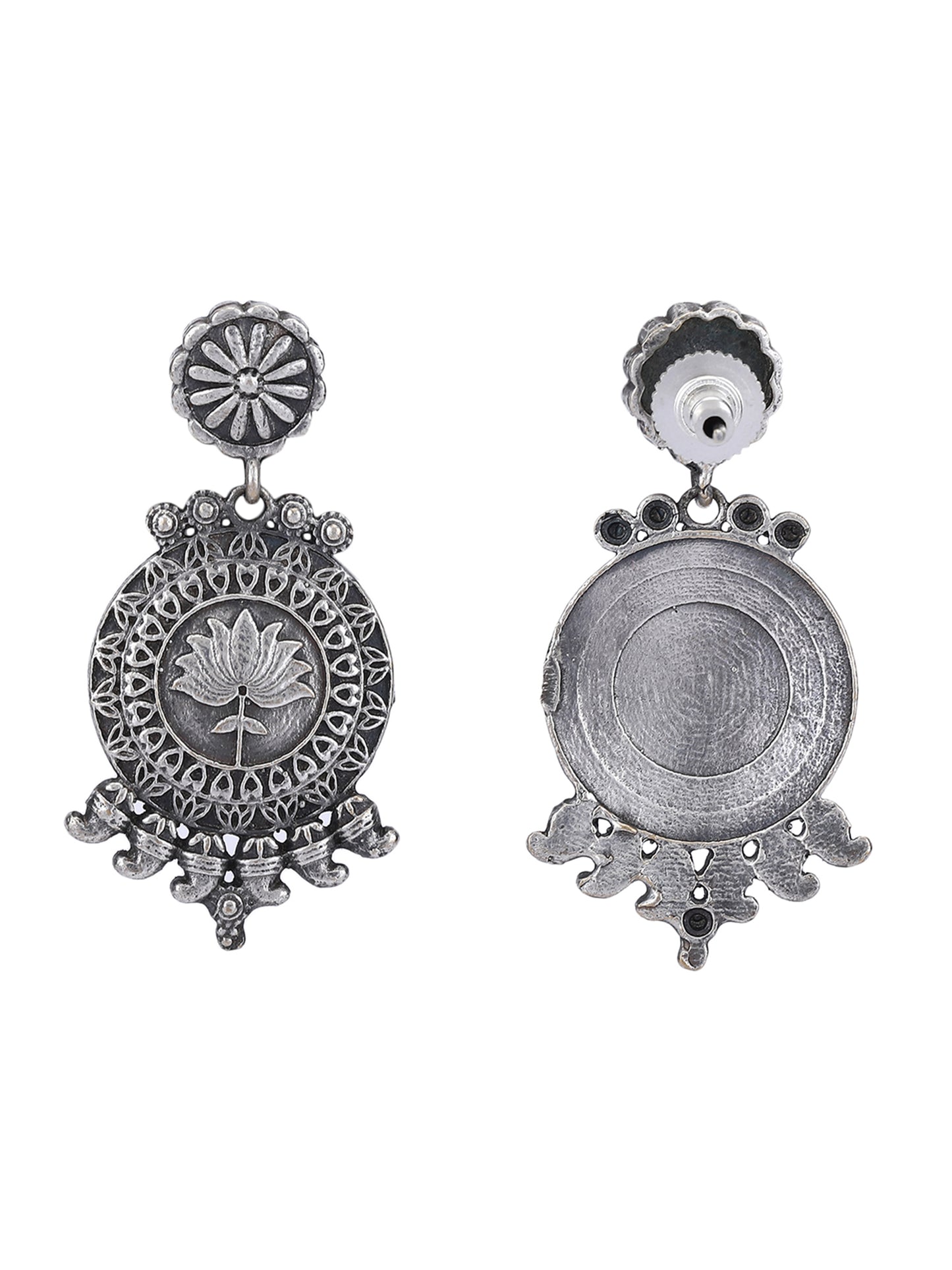 Oxidised Grey Earring Set for Women and Girl